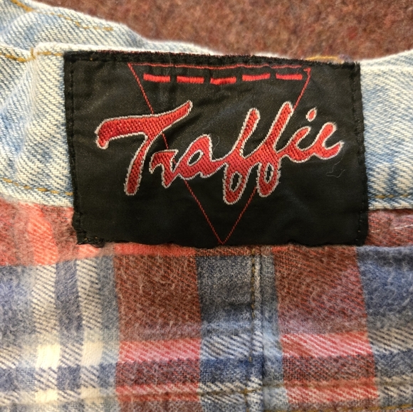 Vintage Traffic Size 9/10 Jeans With Patchwork Like New - Picture 6 of 10